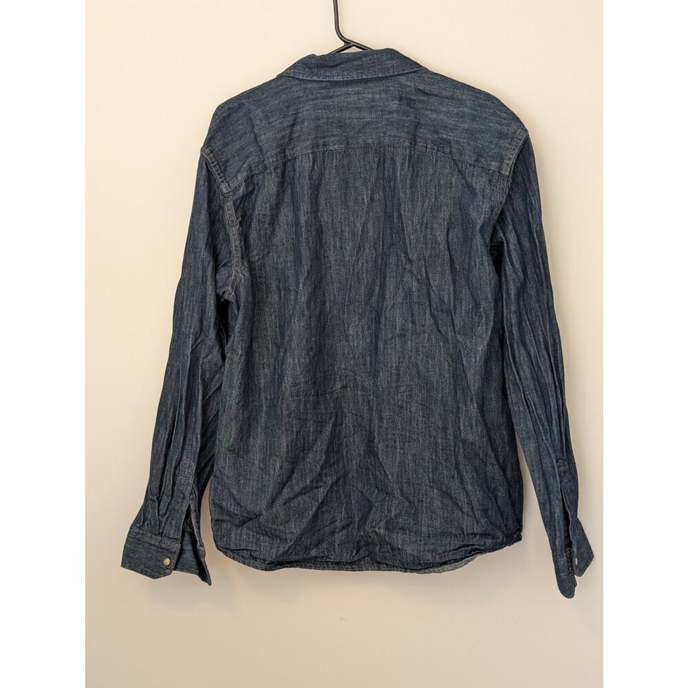 Wrangler Denim Western Pearl Snap Front Shirt Dark Wash XL - Picture 3 of 11
